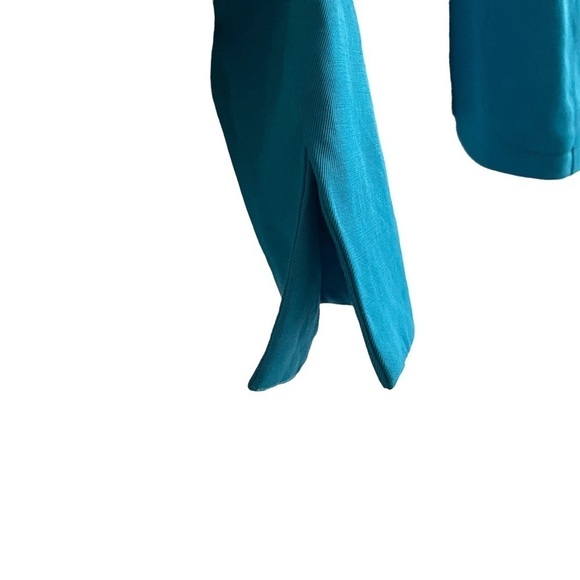 Elizabeth and JAMES Linen Cotton Cropped Blazer Peacock Blue 2 - Picture 5 of 9